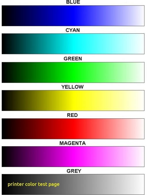 inkjet printer color test page