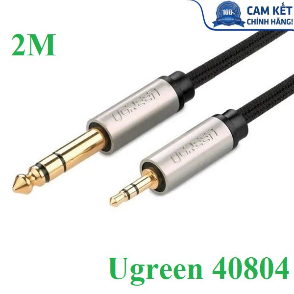 Cáp âm thanh Audio 3.5mm to 6.5mm dài 2m chính hãng Ugreen 40804 cao cấp