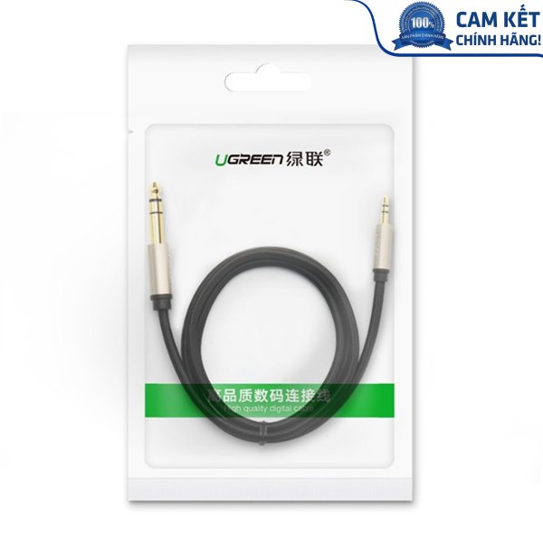 Cáp âm thanh Audio 3.5mm to 6.5mm dài 2m chính hãng Ugreen 40804 cao cấp