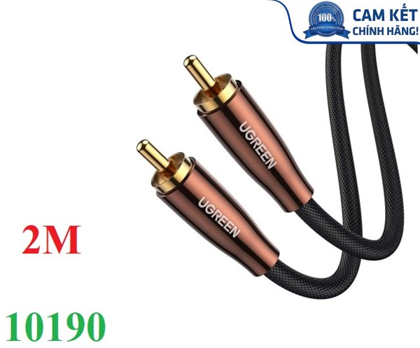 Cáp âm thanh Audio Coaxial RCA to RCA bọc Nynol dài 2M Ugreen 10190 cao cấp