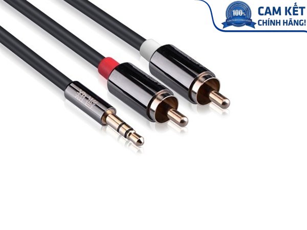 Cáp Audio 3,5mm ra 2 đầu RCA dài 5m chính hãng Ugreen 10591 cao cấp