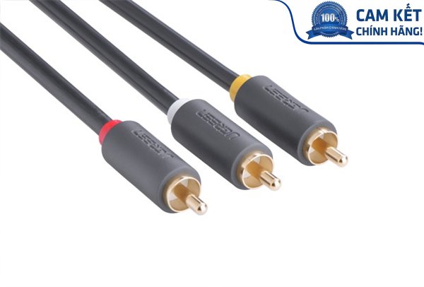 Cáp AV hoa sen 3 đầu RCA dài 2m chính hãng Ugreen 10525 Cao cấp