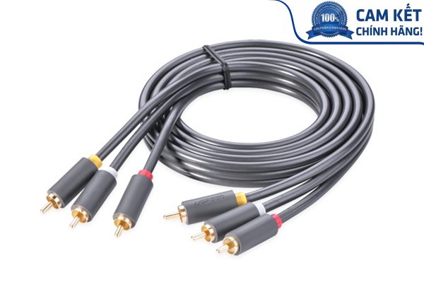Cáp AV hoa sen 3 đầu RCA dài 2m chính hãng Ugreen 10525 Cao cấp