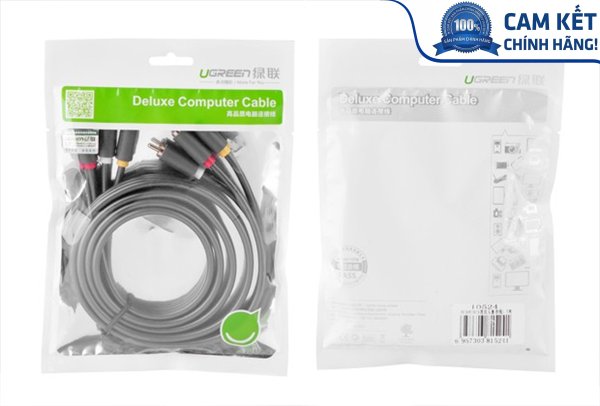 Cáp AV hoa sen 3 đầu RCA dài 2m chính hãng Ugreen 10525 Cao cấp