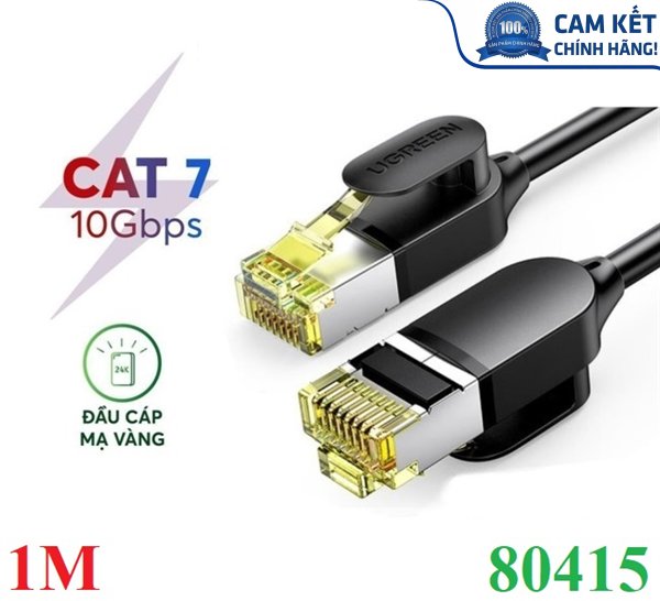 Cáp mạng Cat7 Ultra Slim dài 1M băng thông 10Gbps 600MHZ Ugreen 80415 cao cấp