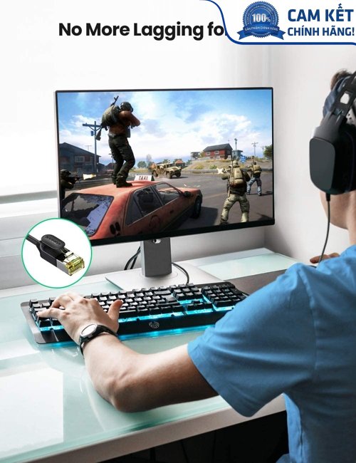 Cáp mạng Cat7 Ultra Slim dài 1M băng thông 10Gbps 600MHZ Ugreen 80415 cao cấp