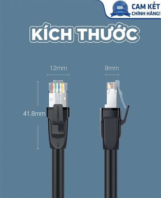 Cáp mạng Cat8 đúc sẵn dài 10M 24AWG Class S/FTP Ugreen 70616 cao cấp