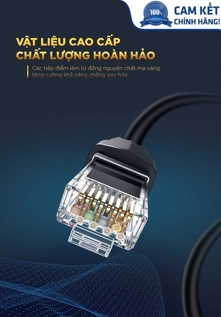 Cáp mạng Cat8 đúc sẵn dài 10M 24AWG Class S/FTP Ugreen 70616 cao cấp