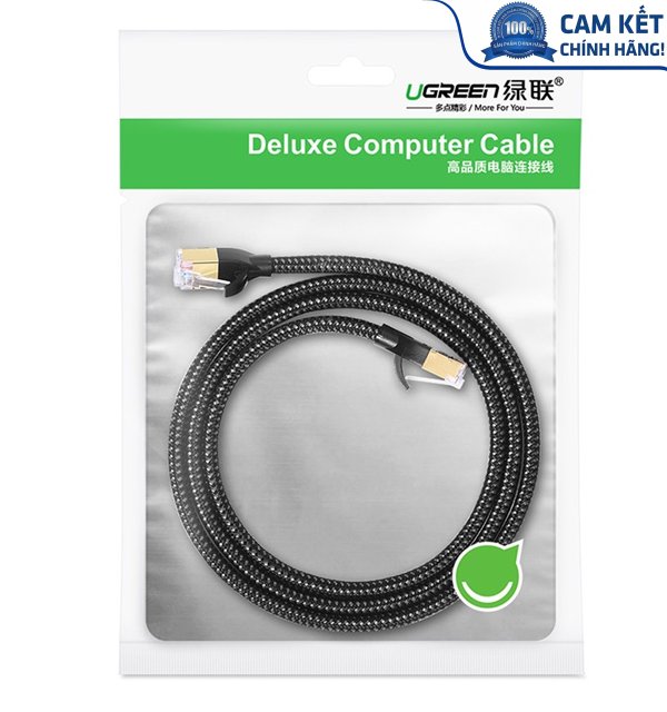 Cáp mạng đúc sẵn Cat6a bọc dù dài 2m chính hãng Ugreen 50352 cao cấp