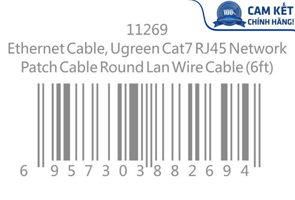 Cáp mạng đúc sẵn Cat7 dài 1m tròn chính hãng Ugreen 11268 cao cấp