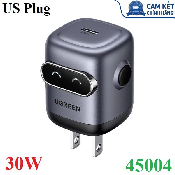 Củ sạc nhanh GaN hình Robot 30W 1 cổng Type-C Ugreen 45004 cao cấp (US Plug)
