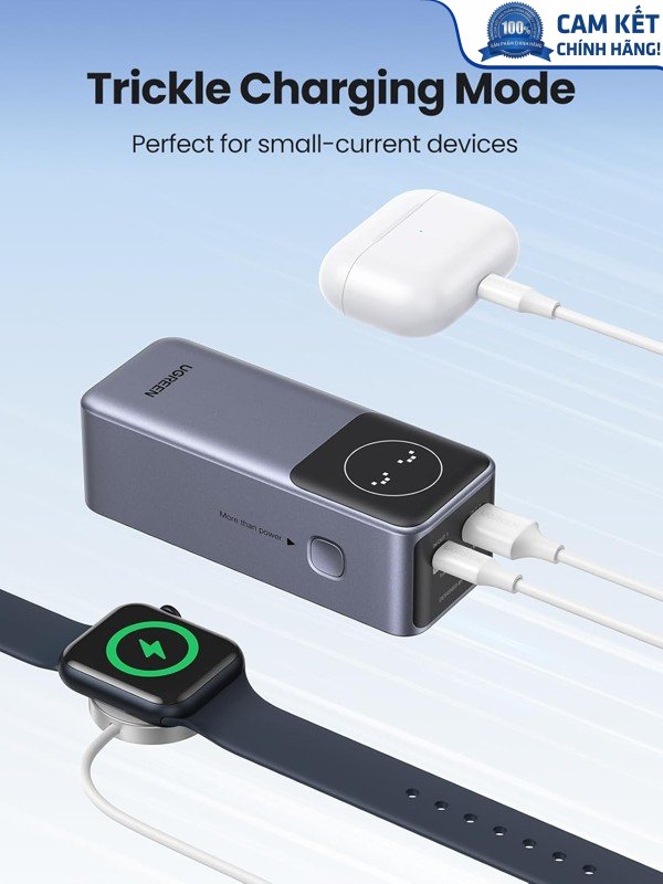 Pin sạc dự phòng Nexode 12000mAh 100W sạc nhanh 2 cổng Ugreen 35526B có màn hình cao cấp