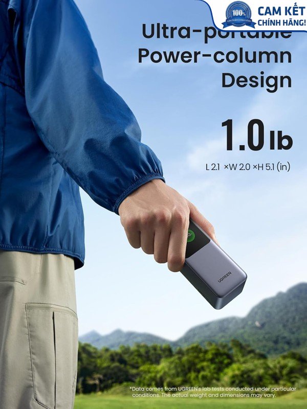 Pin sạc dự phòng Nexode 20000mAh 130W sạc nhanh 3 cổng Ugreen 35524B có màn hình cao cấp